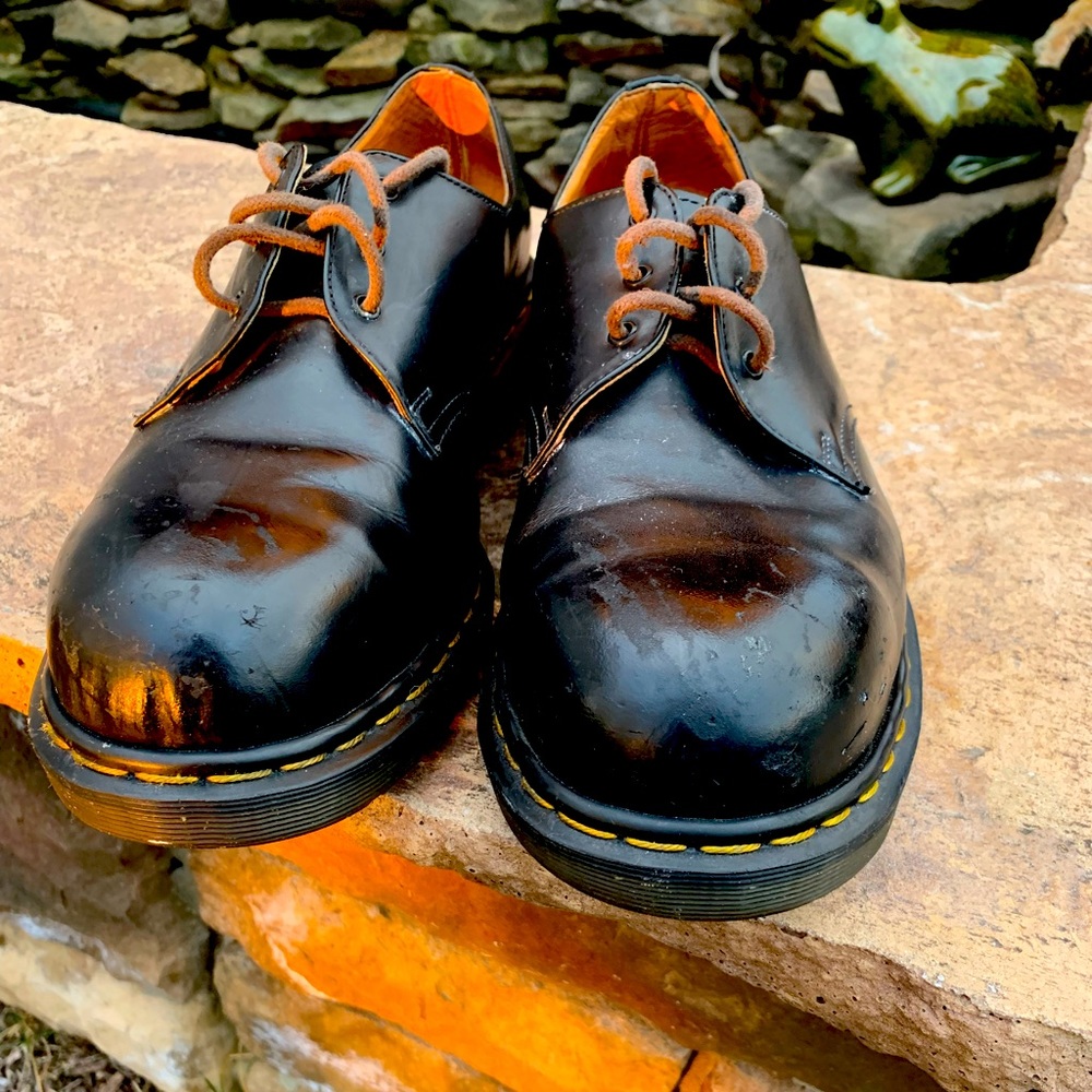 Size 10-1/2 Steel toe 3 eye Dr. Martens in black